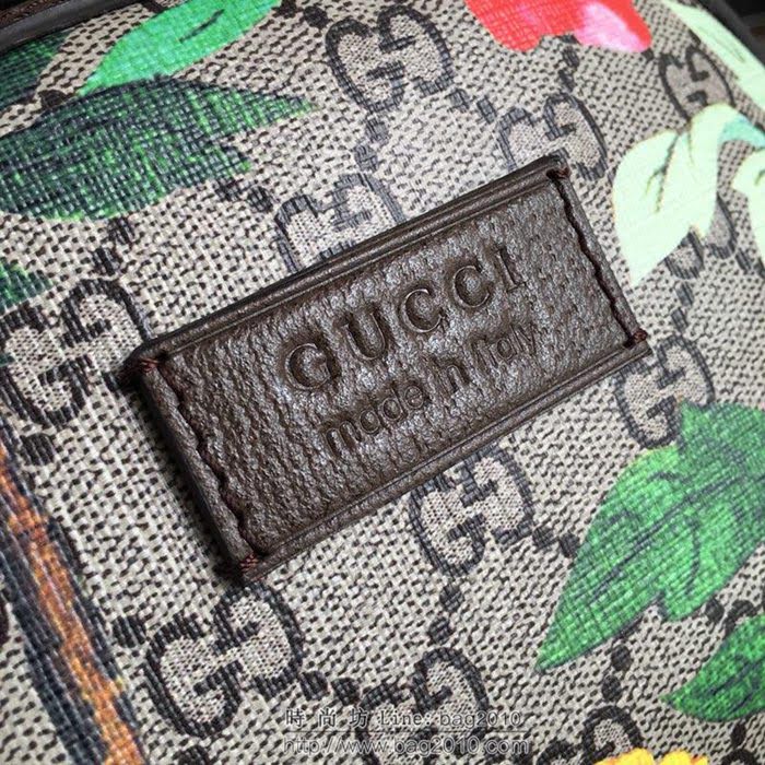 GUCCI 古馳女包 新款 427042 pvc刺繡 古奇奢侈品女包 花鳥印花圖案 雙肩包 女款背包